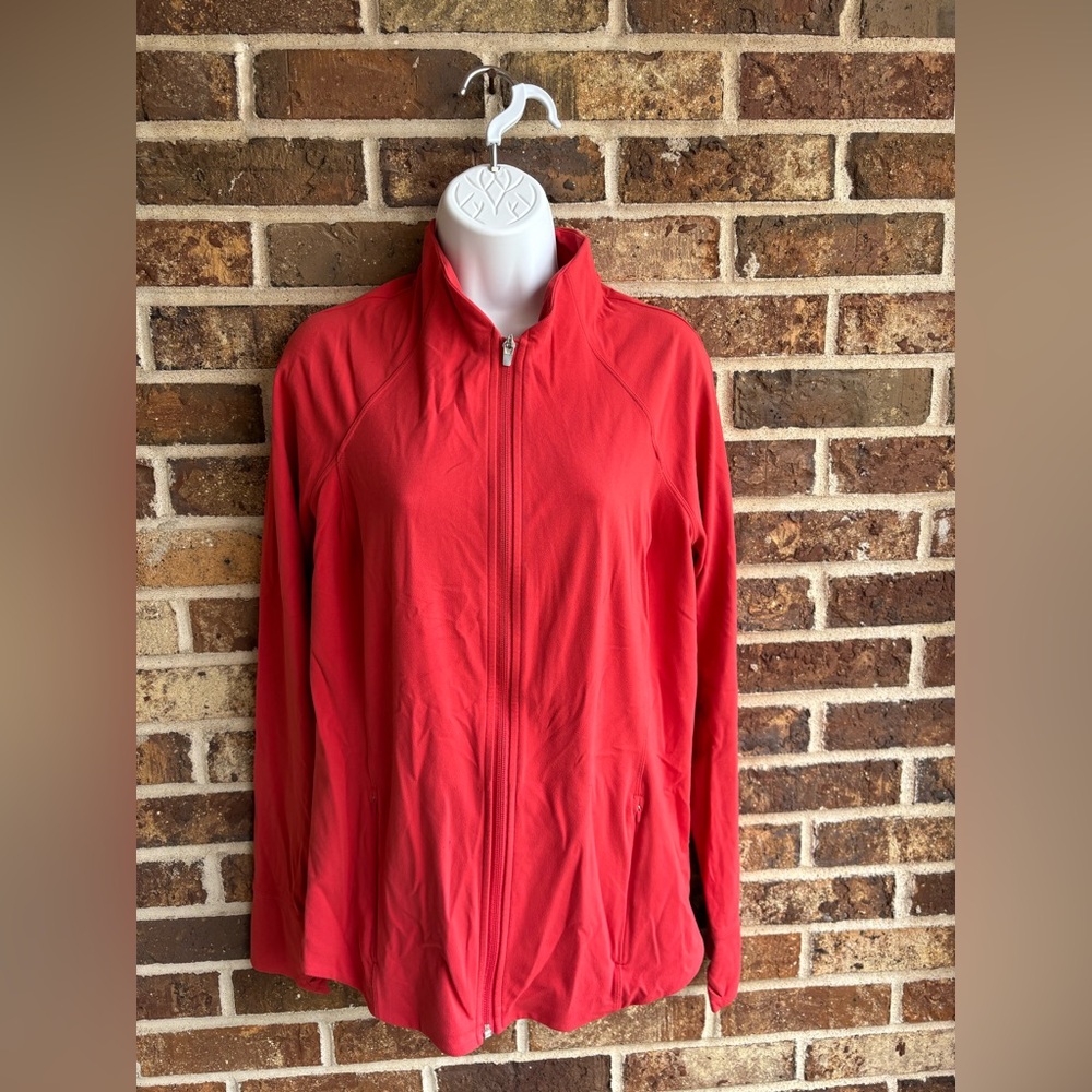 Athleta 1X Coral Scuba Workout Track Yoga Jacket Full Zip